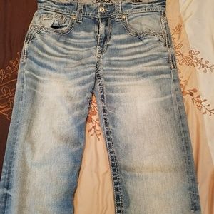 Mens Buckle Black Jeans 30×34
